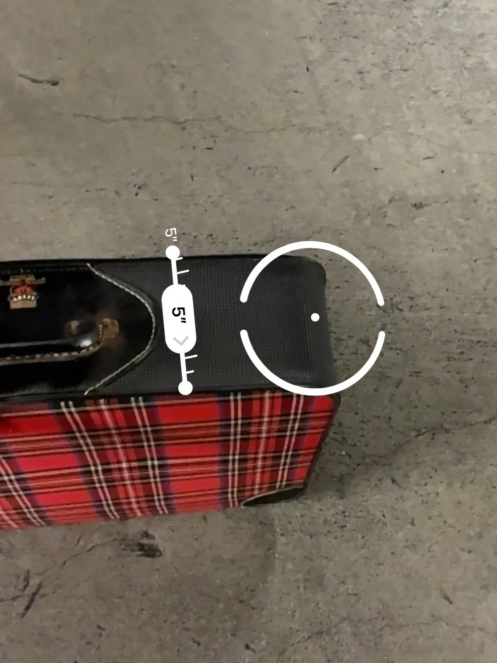 Vintage Leeds Red Tartan Carry-On Bag with Front Pocket
